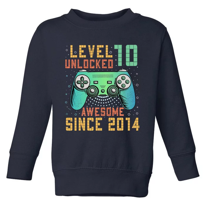 Level 10 Unlocked 10th Birthday 10 Year Old Gifts Gamer Bday Toddler Sweatshirt