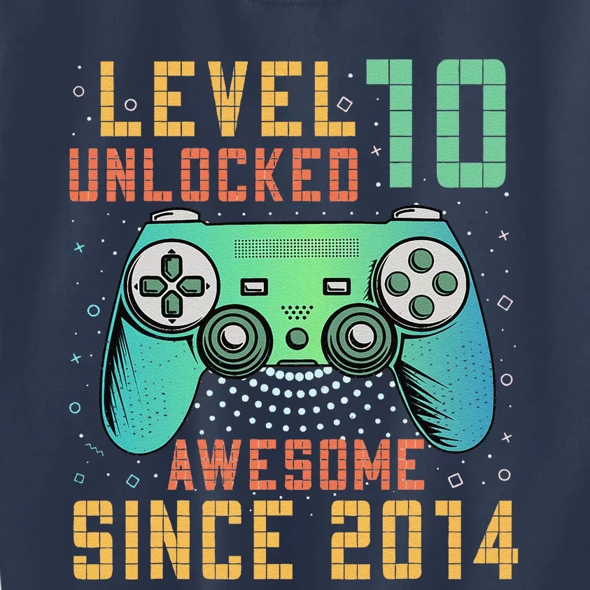 Level 10 Unlocked 10th Birthday 10 Year Old Gifts Gamer Bday Kids Sweatshirt