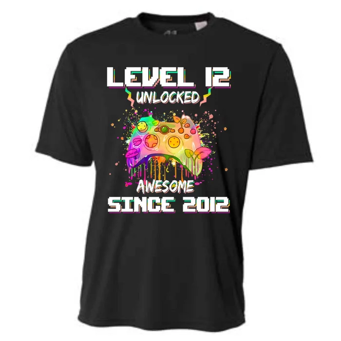 Level 12 Unlocked Video Game 12th Birthday Gamer Funny Gift Meaningful Gift Cooling Performance Crew T-Shirt