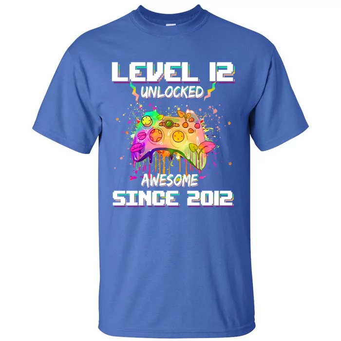 Level 12 Unlocked Video Game 12th Birthday Gamer Funny Gift Meaningful Gift Tall T-Shirt