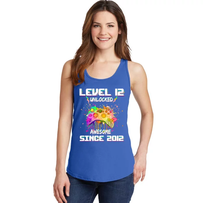 Level 12 Unlocked Video Game 12th Birthday Gamer Funny Gift Meaningful Gift Ladies Essential Tank