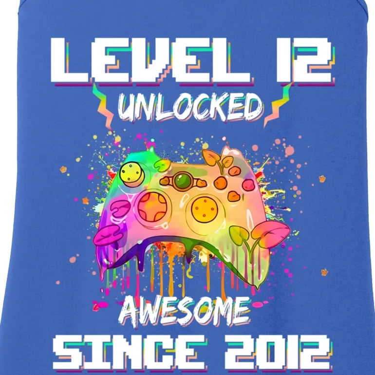 Level 12 Unlocked Video Game 12th Birthday Gamer Funny Gift Meaningful Gift Ladies Essential Tank