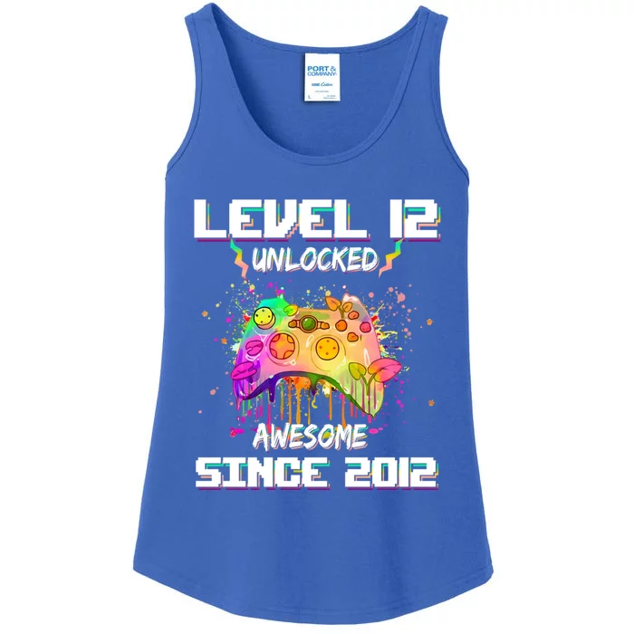 Level 12 Unlocked Video Game 12th Birthday Gamer Funny Gift Meaningful Gift Ladies Essential Tank