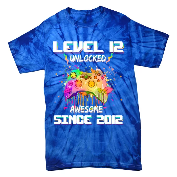 Level 12 Unlocked Video Game 12th Birthday Gamer Funny Gift Meaningful Gift Tie-Dye T-Shirt