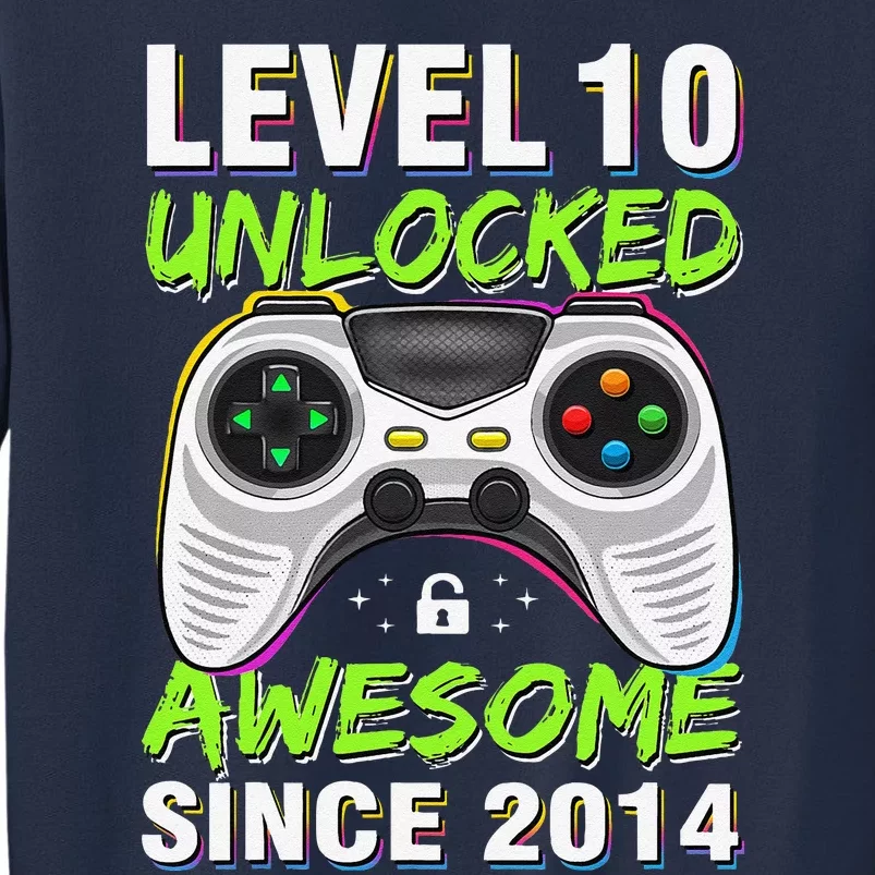 Level 10 Unlocked Awesome Since 2014 10th Birthday Gaming Sweatshirt