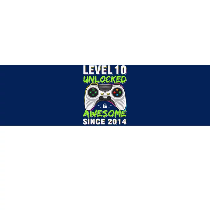 Level 10 Unlocked Awesome Since 2014 10th Birthday Gaming Bumper Sticker