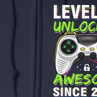 Level 10 Unlocked Awesome Since 2014 10th Birthday Gaming Full Zip Hoodie