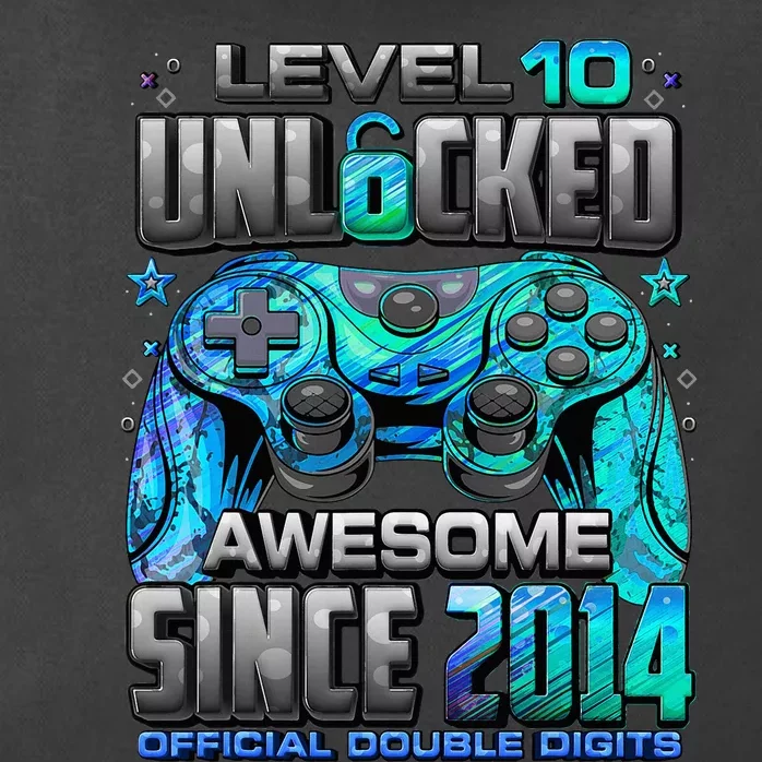 Level 10 Unlocked Awesome Since 2014 10th Birthday Gaming Zip Tote Bag