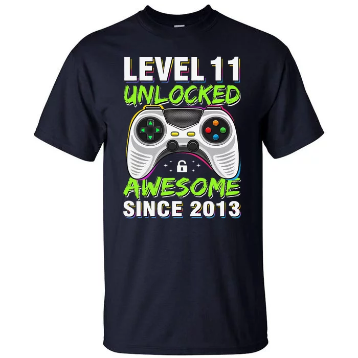 Level 11 Unlocked Awesome Since 2013 11th Birthday Gaming Tall T-Shirt