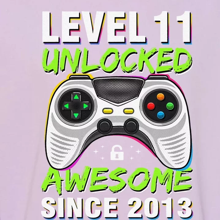 Level 11 Unlocked Awesome Since 2013 11th Birthday Gaming Garment-Dyed Sweatshirt