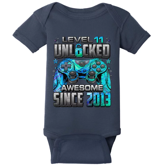 Level 11 Unlocked Awesome Since 2013 11th Birthday Gaming Baby Bodysuit