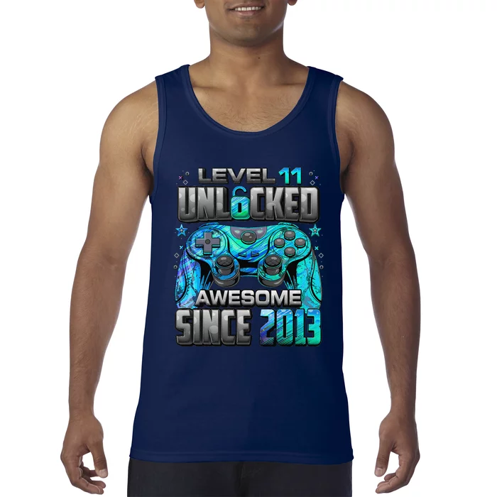 Level 11 Unlocked Awesome Since 2013 11th Birthday Gaming Tank Top