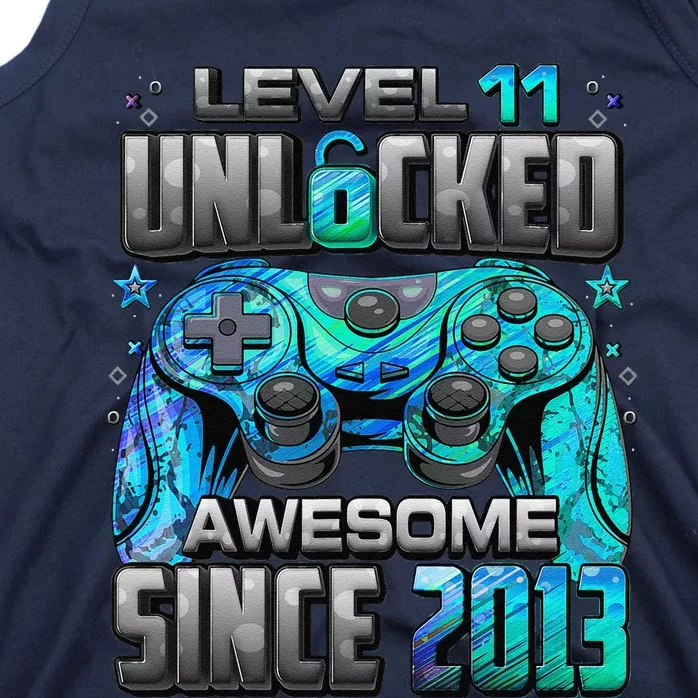 Level 11 Unlocked Awesome Since 2013 11th Birthday Gaming Tank Top