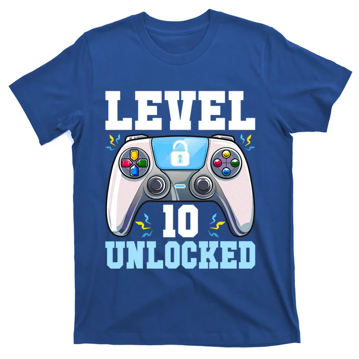 Level 10 Unlocked Video Game 10th Birthday Gamer Cool Gift T-Shirt