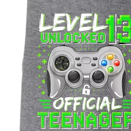 Level 13 Unlocked Teenager 13th Birthday Gamer Doggie 3-End Fleece Hoodie