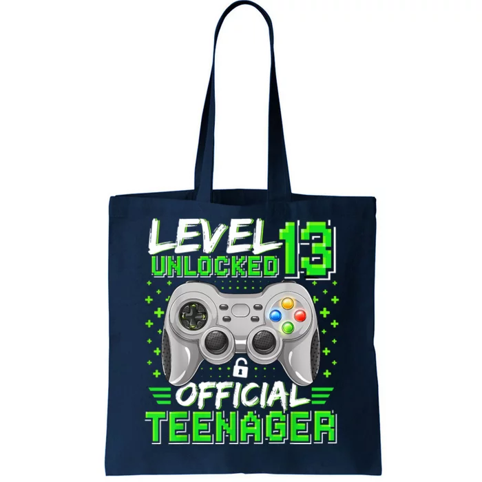 Level 13 Unlocked Teenager 13th Birthday Gamer Tote Bag