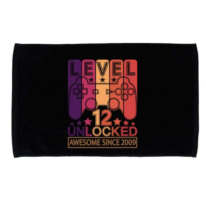 Level 12 Unlocked Awesome Since 2009 Gamer Gift Microfiber Hand Towel