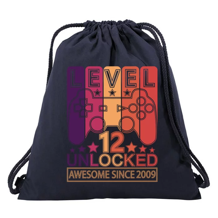 Level 12 Unlocked Awesome Since 2009 Gamer Gift Drawstring Bag