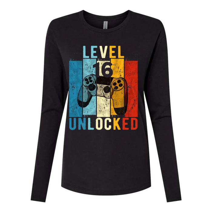 Level 16 Unlocked Video Gamer 16 Year Old 16th Birthday Gift Womens Cotton Relaxed Long Sleeve T-Shirt