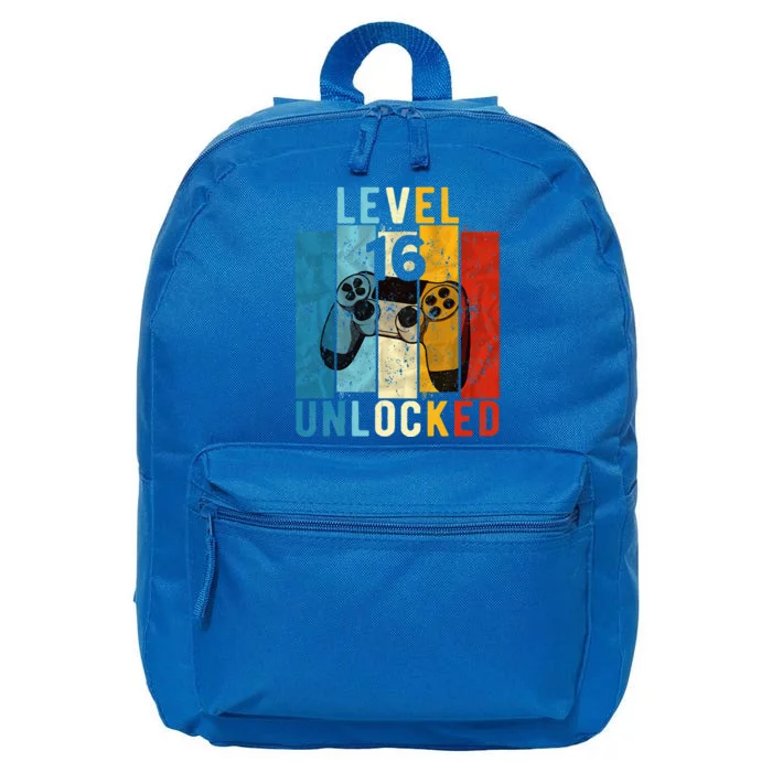 Level 16 Unlocked Video Gamer 16 Year Old 16th Birthday Gift 16 in Basic Backpack