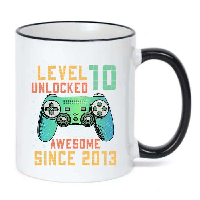 Level 10 Unlocked 10th Birthday 10 Year Old Boy Gifts Gamer Black Color Changing Mug