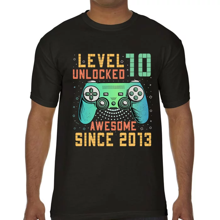 Level 10 Unlocked 10th Birthday 10 Year Old Boy Gifts Gamer Comfort Colors T-Shirt