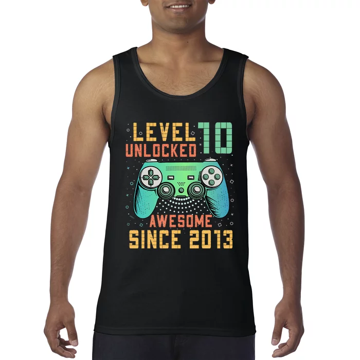 Level 10 Unlocked 10th Birthday 10 Year Old Boy Gifts Gamer Tank Top