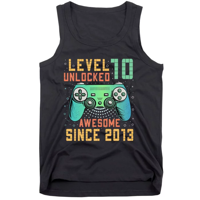 Level 10 Unlocked 10th Birthday 10 Year Old Boy Gifts Gamer Tank Top