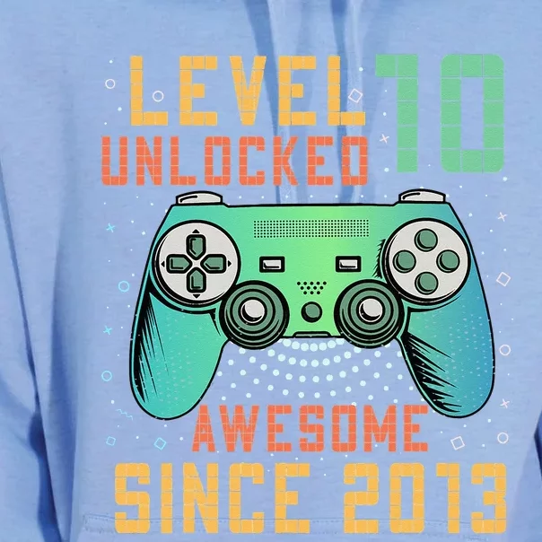 Level 10 Unlocked 10th Birthday 10 Year Old Boy Gifts Gamer Unisex Surf Hoodie