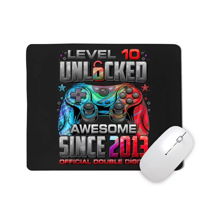 Level 10 Unlocked Awesome Since 2013 10th Birthday Gaming Mousepad