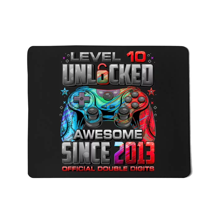 Level 10 Unlocked Awesome Since 2013 10th Birthday Gaming Mousepad