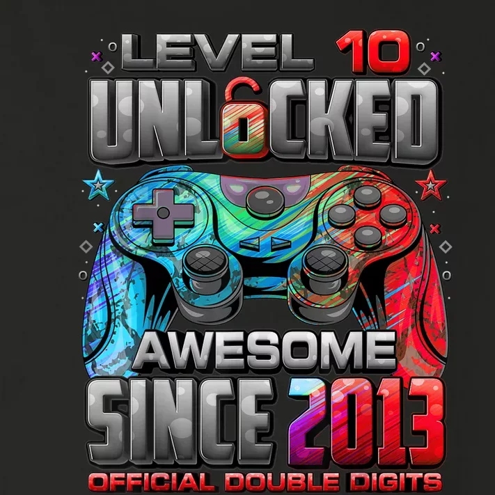 Level 10 Unlocked Awesome Since 2013 10th Birthday Gaming Toddler Long Sleeve Shirt