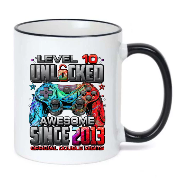 Level 10 Unlocked Awesome Since 2013 10th Birthday Gaming Black Color Changing Mug