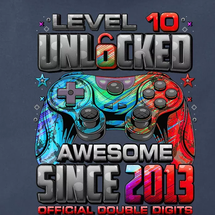 Level 10 Unlocked Awesome Since 2013 10th Birthday Gaming Zip Tote Bag