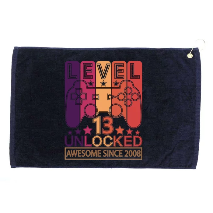 Level 13 Unlocked Birthday Gamer Cute Gift Grommeted Golf Towel