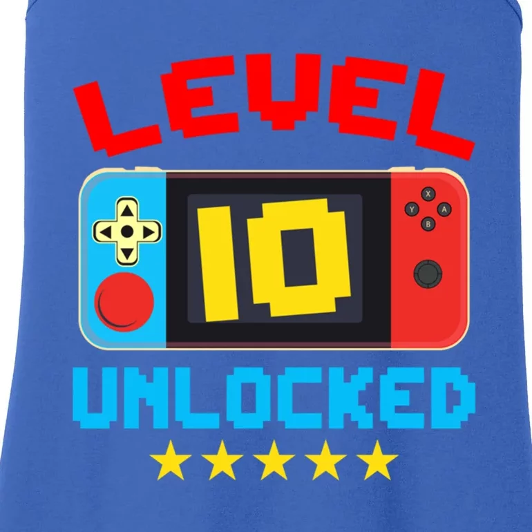 Level 10 Unlocked Gamer 10th Birthday Gift Video Game Cute Gift Ladies Essential Tank