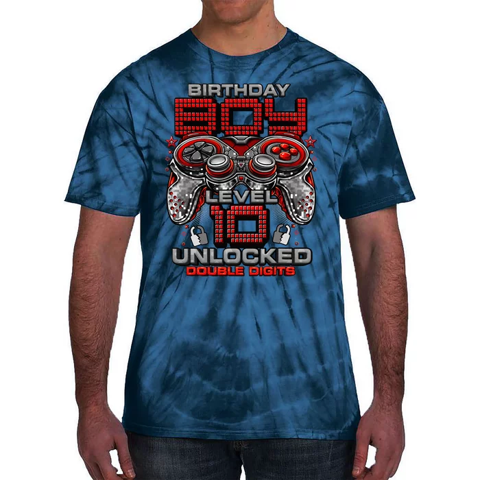 Level 10 Unlocked Awesome Since 2013 10th Birthday Gaming Tie-Dye T-Shirt