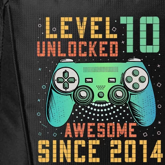 Level 10 Unlocked 10th Birthday 10 Year Old Gifts Gamer Bday City Backpack