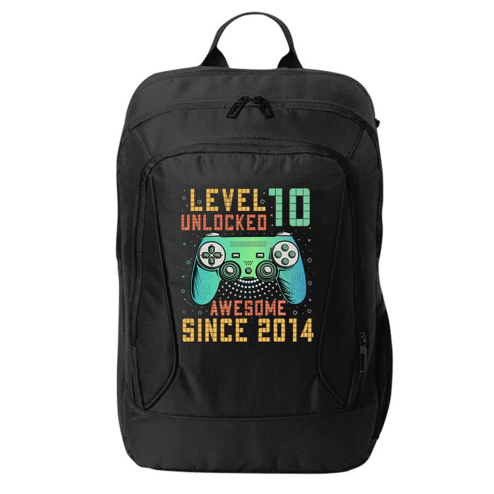 Level 10 Unlocked 10th Birthday 10 Year Old Gifts Gamer Bday City Backpack