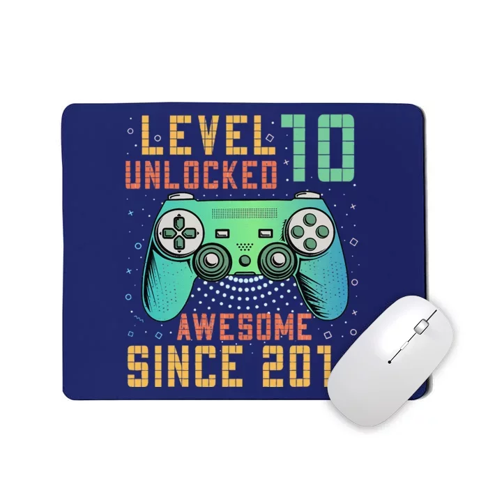 Level 10 Unlocked 10th Birthday 10 Year Old Gifts Gamer Bday Mousepad