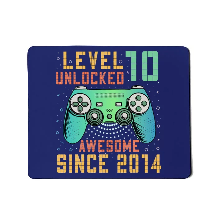 Level 10 Unlocked 10th Birthday 10 Year Old Gifts Gamer Bday Mousepad