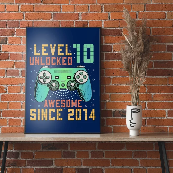 Level 10 Unlocked 10th Birthday 10 Year Old Gifts Gamer Bday Poster