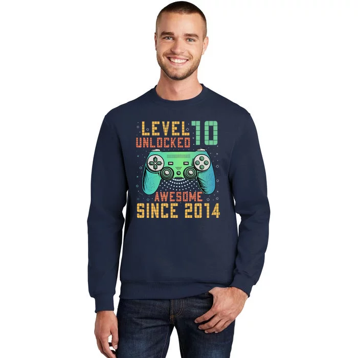 Level 10 Unlocked 10th Birthday 10 Year Old Gifts Gamer Bday Tall Sweatshirt