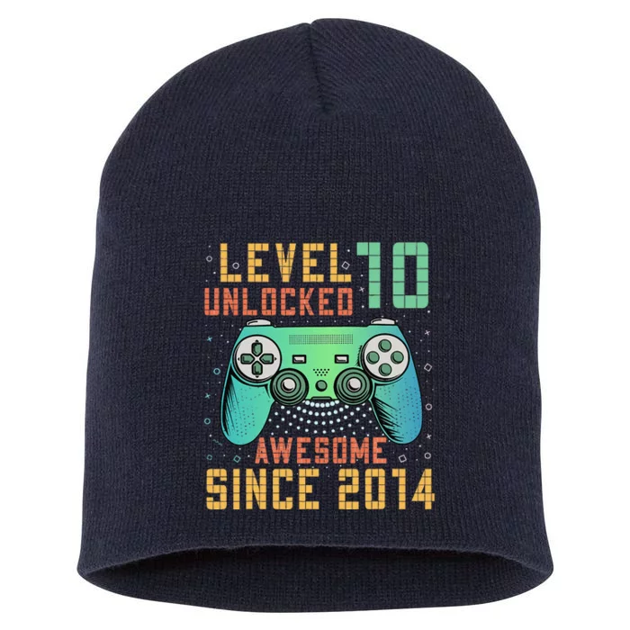 Level 10 Unlocked 10th Birthday 10 Year Old Gifts Gamer Bday Short Acrylic Beanie