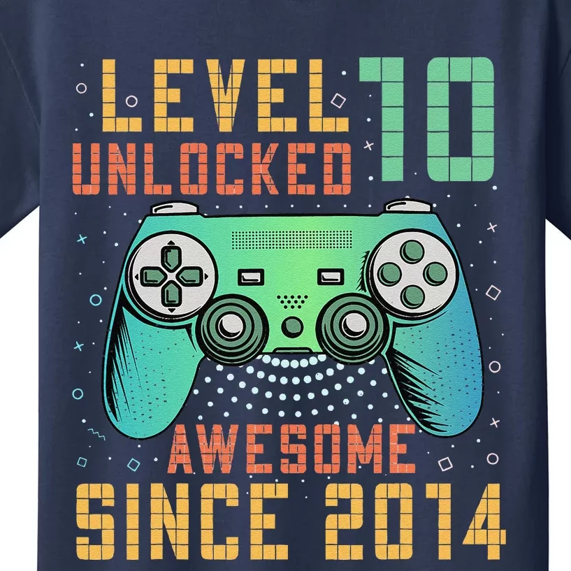 Level 10 Unlocked 10th Birthday 10 Year Old Gifts Gamer Bday Kids T-Shirt