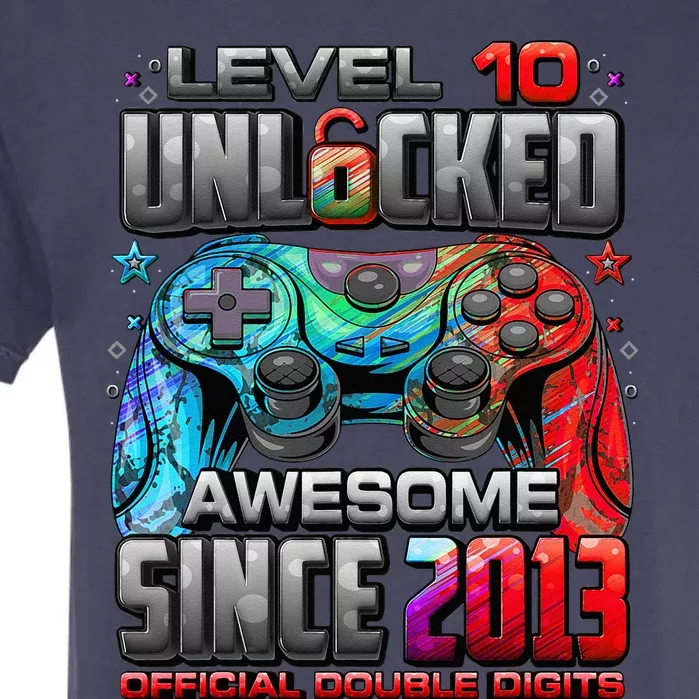 Level 10 Unlocked Awesome Since 2013 10th Birthday Gaming Garment-Dyed Heavyweight T-Shirt