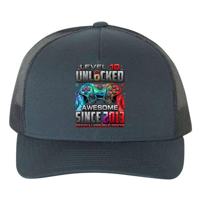 Level 10 Unlocked Awesome Since 2013 10th Birthday Gaming Yupoong Adult 5-Panel Trucker Hat