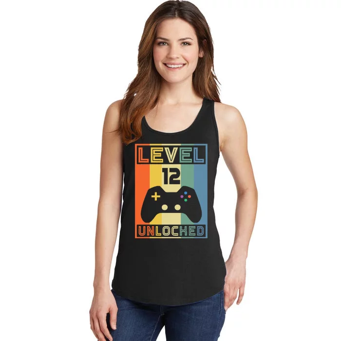 Level 12 Unlocked Video Gamer 12th Birthday Gaming Gift Ladies Essential Tank