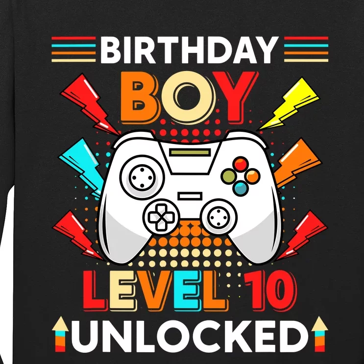 Level 10 Unlocked Video Gamer 10th Birthday Gamer Long Sleeve Shirt