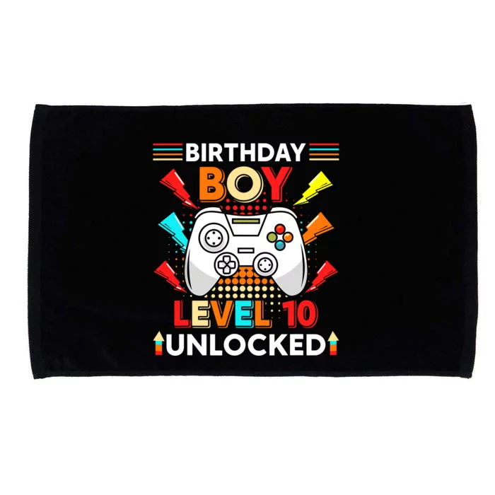 Level 10 Unlocked Video Gamer 10th Birthday Gamer Microfiber Hand Towel